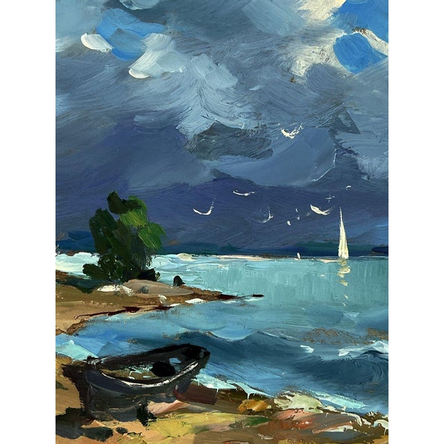Oil Painting Sea Tide Before the Storm Yuriy Suprunchuk For Sale - Image 10 of 11