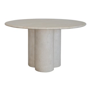 1980's Italian Travertine Dining Table For Sale