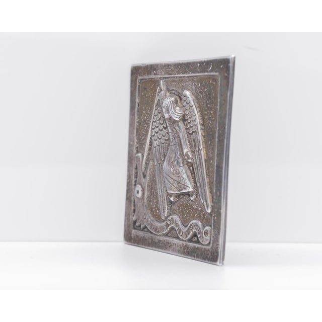 Sterling Silver Plaque by Dunstan Pruden of St Michael London 1972 For Sale - Image 3 of 11