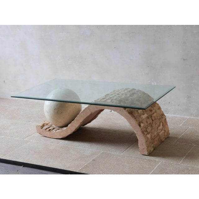1980s Postmodern Mactan Stone Geometric Coffee Table by Magnusen Ponte, 1980s For Sale - Image 5 of 10