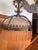 1930s 1920s/30s Frosted Glass Dome Chandelier With Brass Crown Detailing and Pink Blown Glass Beads For Sale - Image 5 of 9