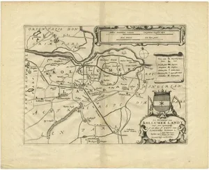 Antique Map of Kollumerland attributed to Schotanus, 1664