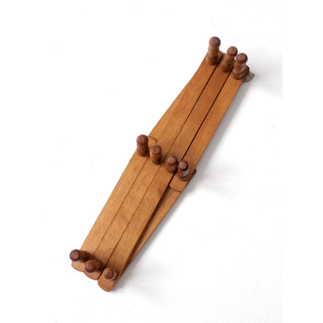 Vintage Wooden Accordion Peg Rack For Sale - Image 10 of 15