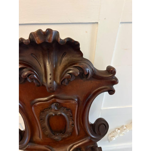 Antique Victorian Carved Mahogany Hall Chairs, 1850s, Set of 2 For Sale - Image 13 of 18