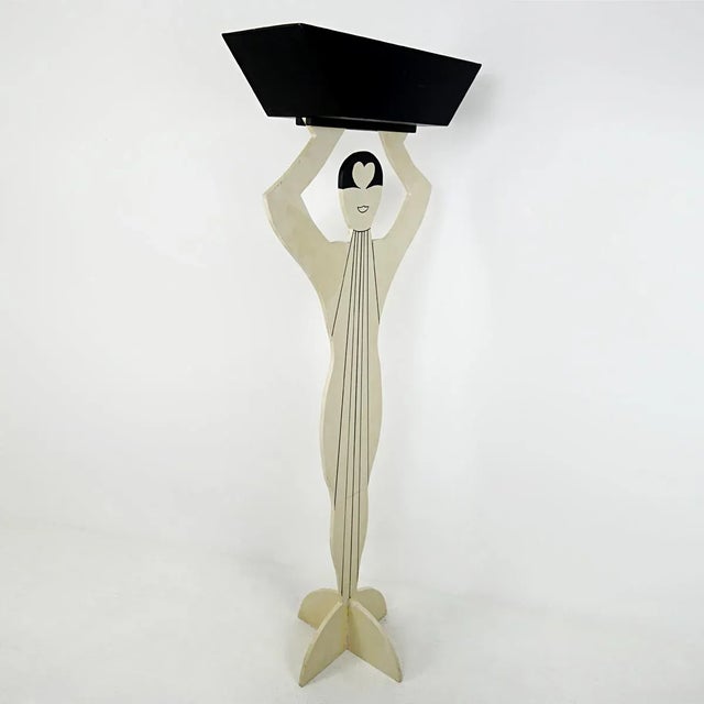 Postmodern Art Deco Style Plant Stand in the Shape of an Elegant Lady For Sale - Image 3 of 10