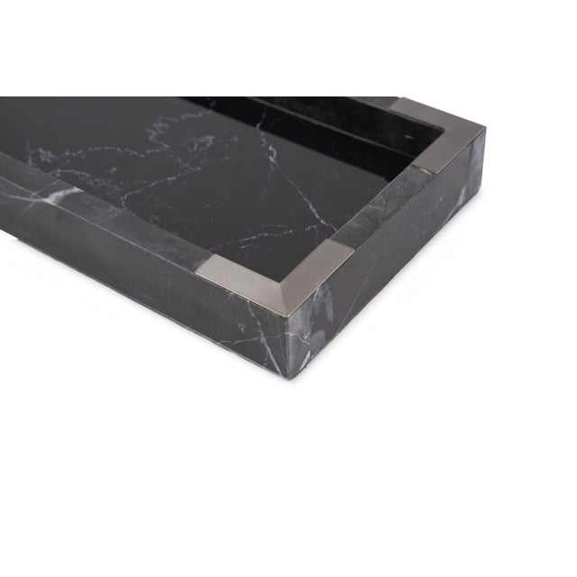 2020s Black Mirrored Marble Tray For Sale - Image 5 of 11