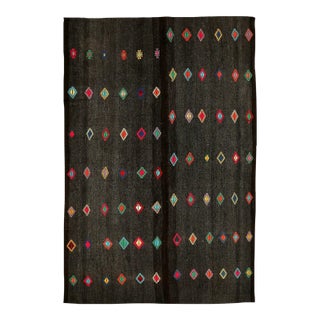 Mid 20th Century Large Vintage Embroidered Kilim Rug For Sale