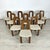 Dimensions: H 34.5” x W 19.3” x SD 17.5” x SH 18.5” Set of 10 Italian Vintage Brutalist dining chairs manner of Mobilgirgi...