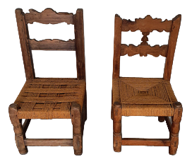 Antique Brutalist Rope Chairs, 1900s, Set of 2