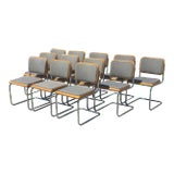 Thonet Marcel Breuer Cesca Chrome Chairs - Set of 12 For Sale