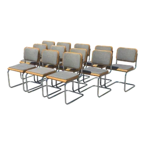 Thonet Marcel Breuer Cesca Chrome Chairs - Set of 12