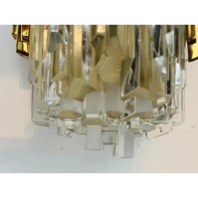 Brass 1970s Ice Crystal Hillebrand German Wall Lights - A Pair For Sale - Image 8 of 11