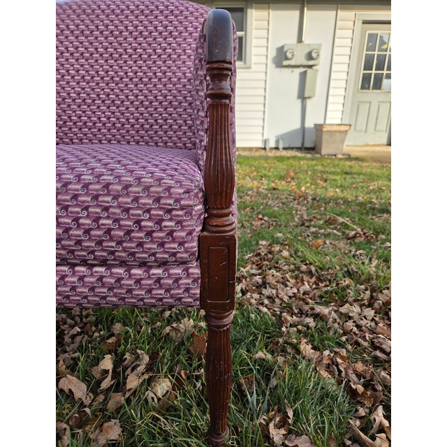 Purple Vintage American of Martinsville Armchair in 'Thistle' Fabric - Style 01019-925 For Sale - Image 8 of 11