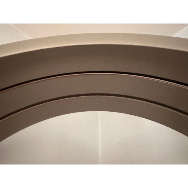 Ethan Allen 1990s Ethan Allen Radius Collection Brushed Nickel Three-Panel Architectural Folding Room Divider For Sale - Image 4 of 18
