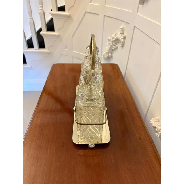 Antique Victorian Silver-Plated Tantalus, 1880s, Set of 4 For Sale - Image 4 of 11