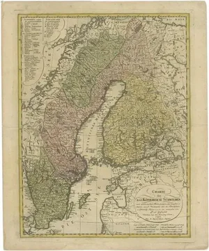 Sweden and Scandinavia Antique Map by F.L. Güssefeld, Homann Heirs, 1793s