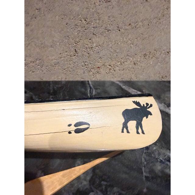 Peterborough Canoe Model Caramel Color Vintage Native American Handcrafted Wooden For Sale - Image 12 of 16