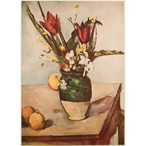1950s After Paul Cezanne "Tulips and Apples", 1st Edition Cottage Style Photogravure