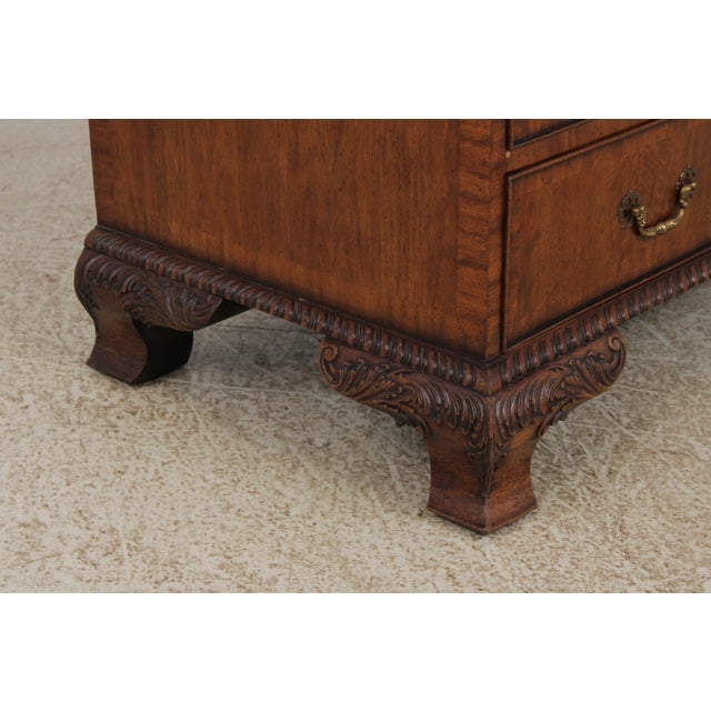 Maitland Smith Chippendale Mahogany Secretary Desk Bookcase For Sale - Image 16 of 18