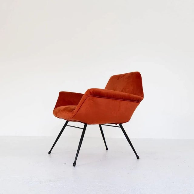 Vintage Armchair in Red, 1950s For Sale - Image 4 of 10
