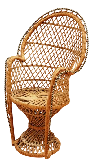Wicker Peacock Plant Stand, 1970