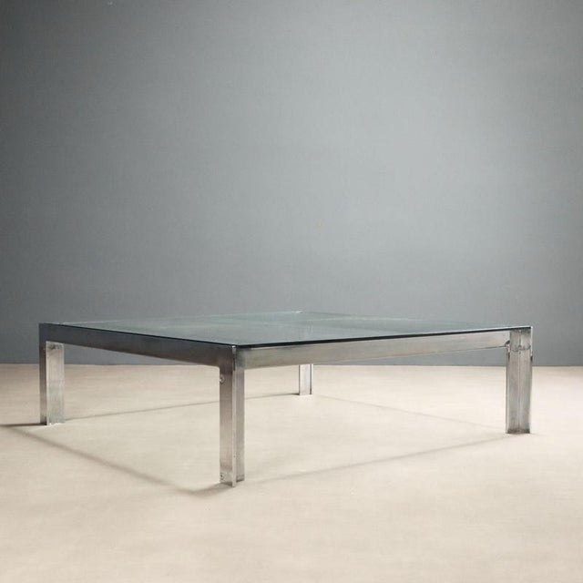 Metal Vintage Square Coffee Table, 1970s For Sale - Image 7 of 8