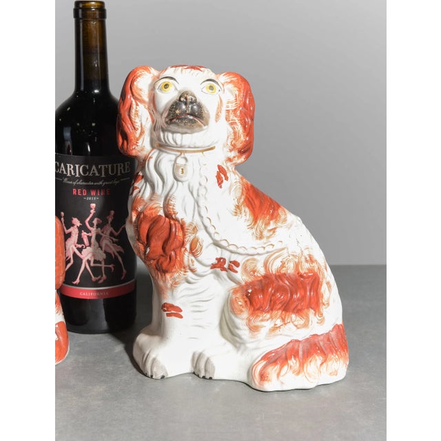 Antique Staffordshire Red & White King Charles Spaniel Mantel Dogs – Set of 3 For Sale - Image 4 of 4
