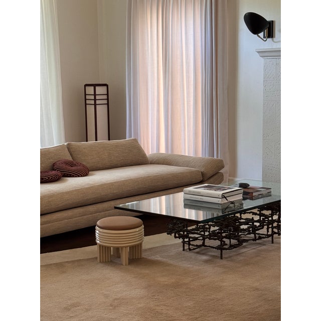 A wonderful example of mid century California modernism designed by John Keal for Brown Saltman. Upholstered in a beige...