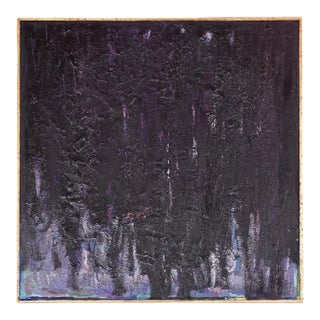 P. Stein 1977 Eggplant Purple and Lavender Square Abstract Color Field Painting For Sale