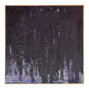 P. Stein 1977 Eggplant Purple and Lavender Square Abstract Color Field Painting