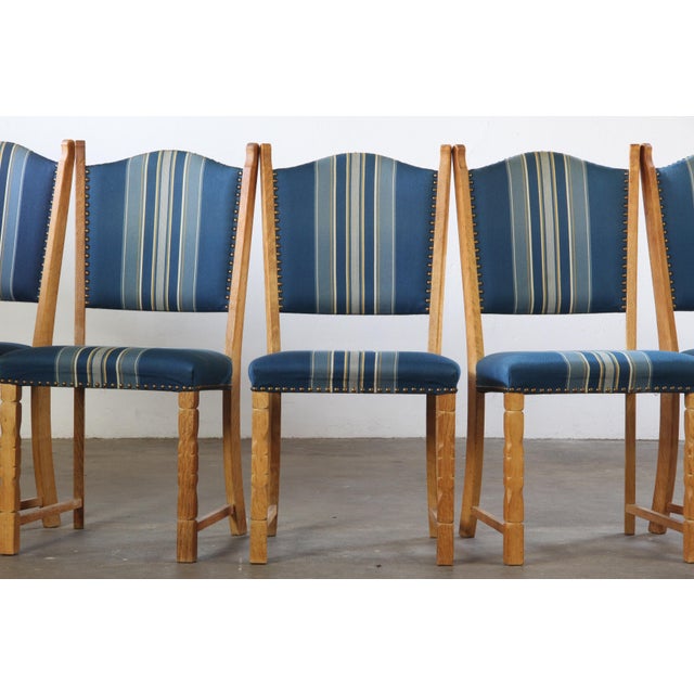 Mid-Century Modern Danish Oak Dining Chairs in the style of Henning Kjærnulf, 1960, Set of 5 For Sale - Image 12 of 17