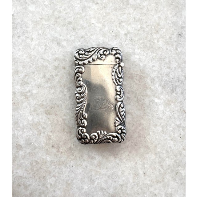 Gorgeous art nouveau sterling silver hinged matchstick holder