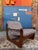 Mahogany Armchair with Aubergine Circular Pattern For Sale - Image 11 of 11