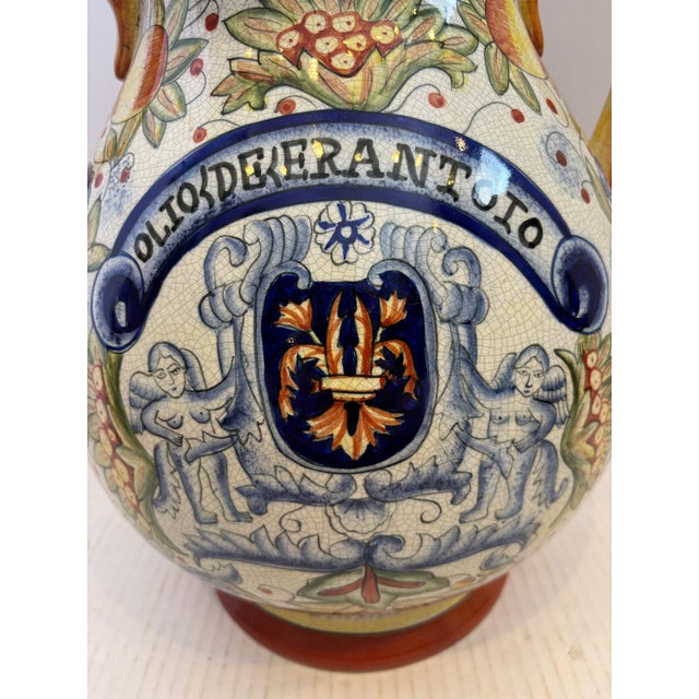 Ceramic 19th Century Italian Majolica Olive Oil Jar For Sale - Image 7 of 13