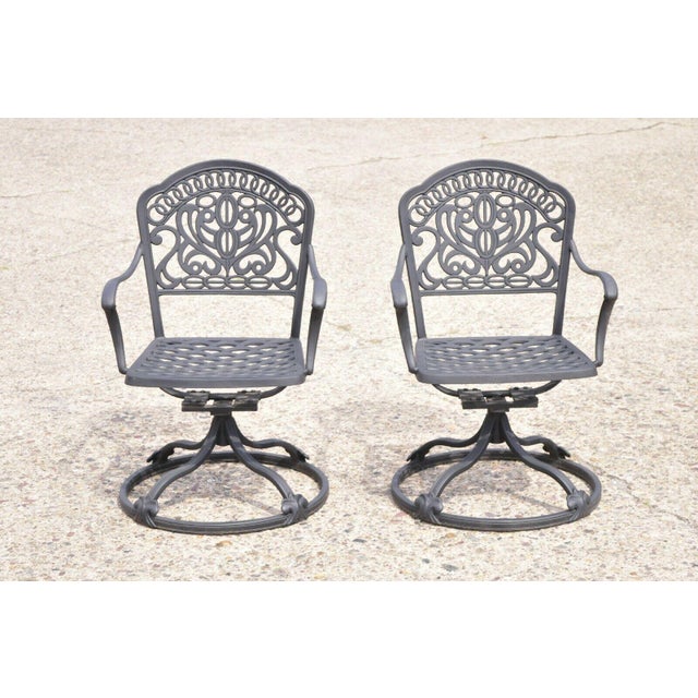 Hanamit Tuscan Swivel Rocker Cast Aluminum Patio Dining Chair a Pair