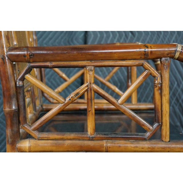 Antique 19th C. Chinese Export Brighton Pavilion Bamboo Chinoiserie Armchair For Sale - Image 17 of 18
