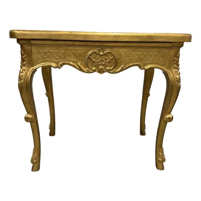 Vintage Louis XV Style/ Reproduction Giltwood Side Table For Sale