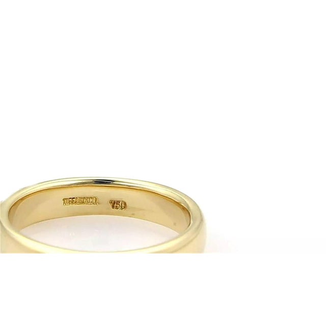 Tiffany and Co. Tiffany & Co. Fascination Pearl 18k Yellow Gold Drop Charm Band Ring, Size 6 For Sale - Image 4 of 4