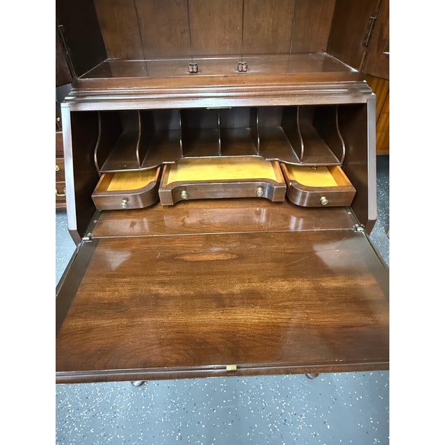 1980s 1980s Ethan Allen Georgian Court Cherry Secretary Desk For Sale - Image 5 of 9