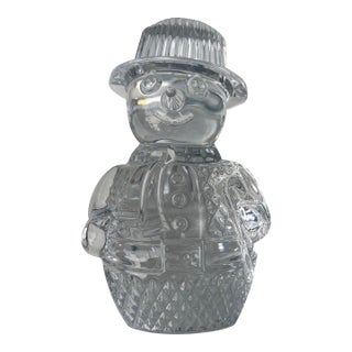 Late 20th Century Crystal Snowman by Waterford For Sale
