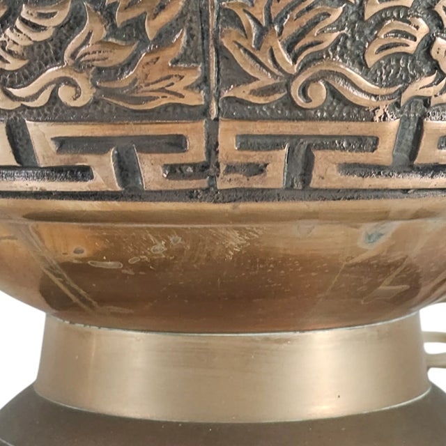 Gold Pair Hollywood Regency Brass Dragon Table Lamps James Mont Style 20" For Sale - Image 8 of 12