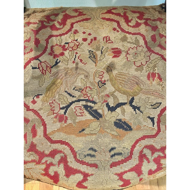 Antique French Louis XV Rococo Revival Walnut Fauteuil With Original Needlepoint Petit Point Upholstery, Circa 1880 For Sale - Image 11 of 18