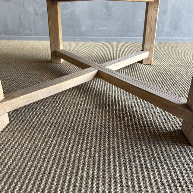 Wood Reclaimed Elm Wood Oval Coffee Table 59" For Sale - Image 7 of 11