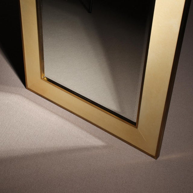 Aldo Tura Lacquered Goatskin Parchment Wall Mirror by Aldo Tura, 1970s For Sale - Image 4 of 11