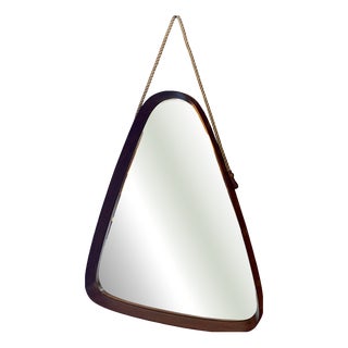 Mid-Century Modern Teak Triangular Mirror, 1960s For Sale