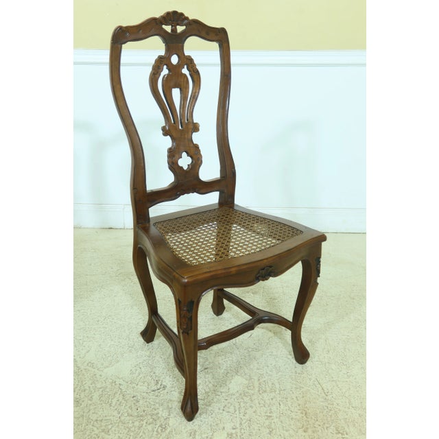 Set of 8 Italian Walnut Cane Seat Dining Room Chairs For Sale In Philadelphia - Image 6 of 13