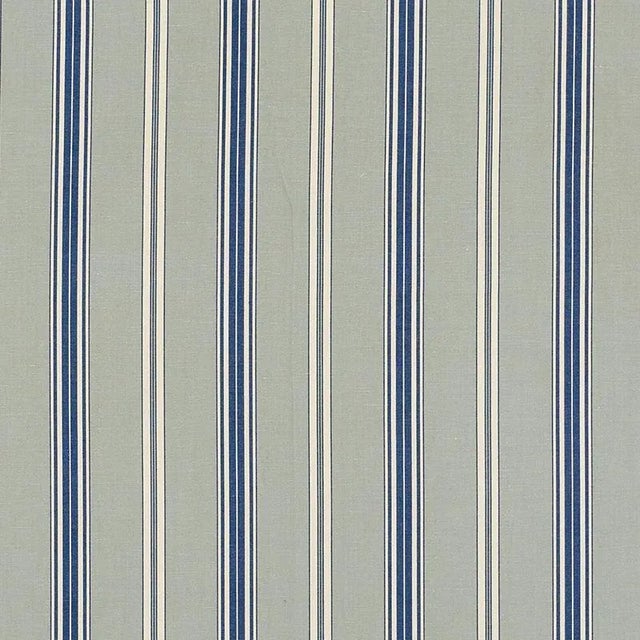 Sample - Schumacher Coco Stripe Fabric in Mineral For Sale