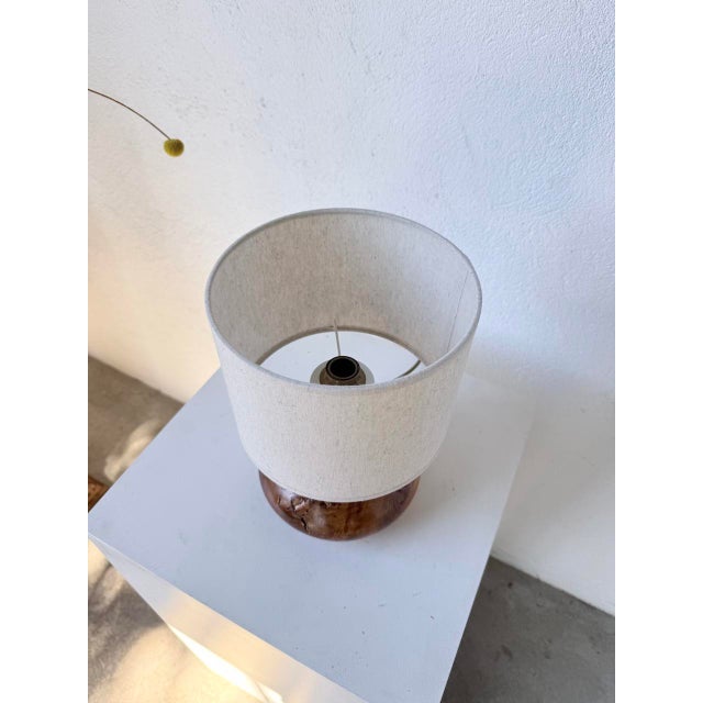 Brutalist Olive Wood Table Lamp, 1970s For Sale - Image 16 of 18