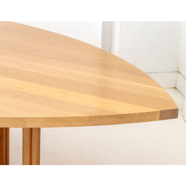 Early 21st Century Contemporary Pointed Oval Blonde Wood Dining Table For Sale - Image 5 of 8