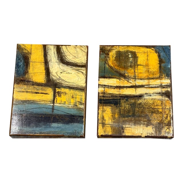 Douglas Radde Abstract Original Paintings, Pair For Sale